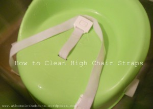 Clean high chair straps